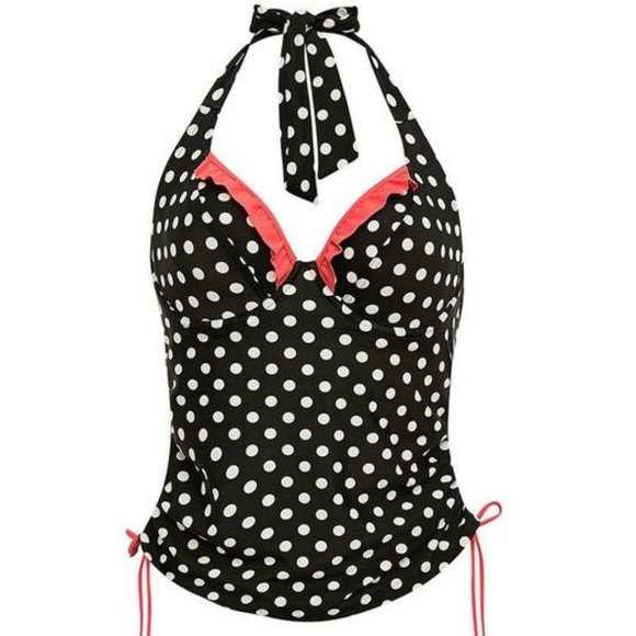Figleaves Black and White Polk a Dot Swim Tankini - Picture 1 of 11